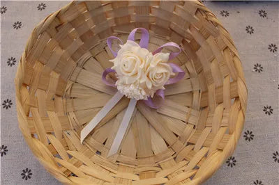 Petites roses décoratives à ruban pour mariage – vue 4